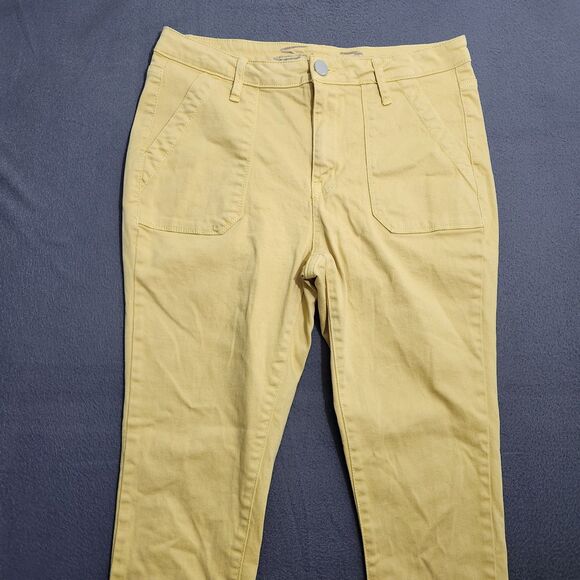 Seven7 Women 10 Yellow Utility Mid Rise Ankle Skinny Jeans - Picture 3 of 13